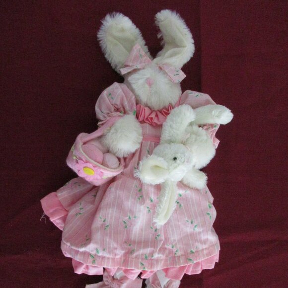 Delton Products rabbit baby Easter basket 16" pink dress display only - Picture 2 of 7